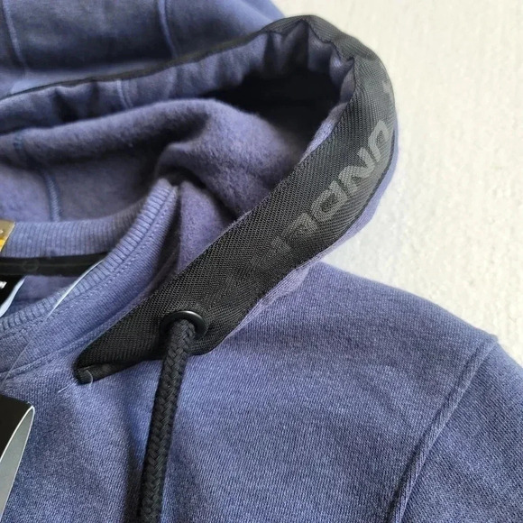 Under Armour Fitted Cold Gear Hoodie Sweatshirt Mens Long Sleeve Blue - Picture 6 of 11
